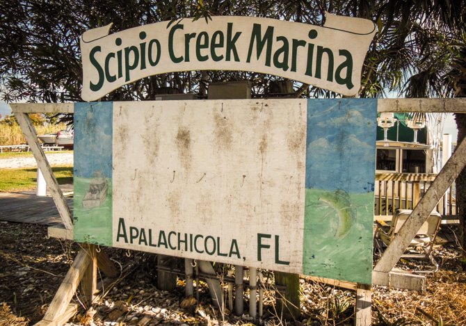 Scipio Creek Marina Sign, Apalachicola, Florida