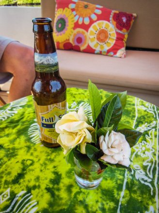 Bottle of Beer and Gardenias