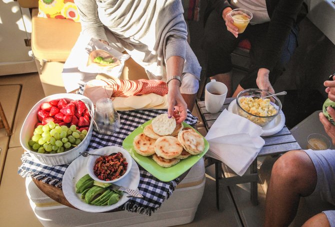 Arepas Brunch on Ranger Tug Kismet