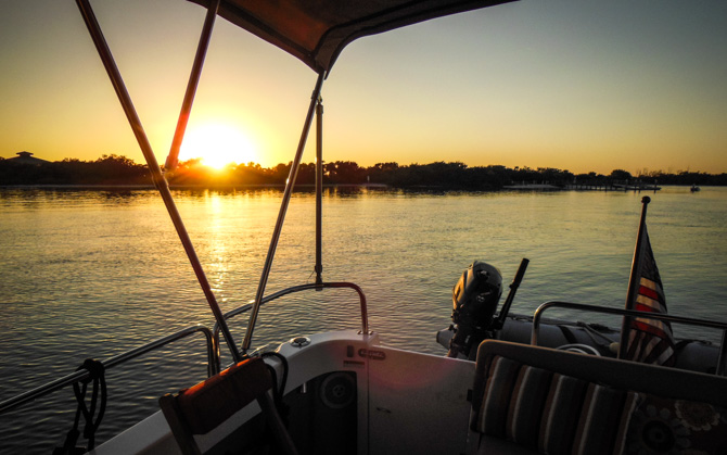 Sunset, Kismet Anchored New Pass, Florida