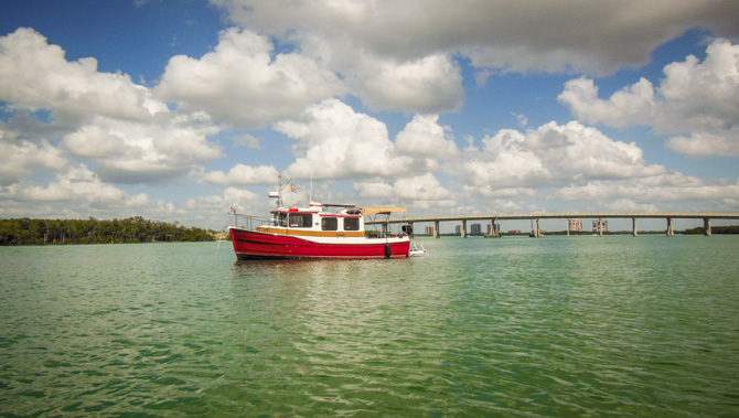 Ranger Tug Kismet Anchored, New Pass, Florida